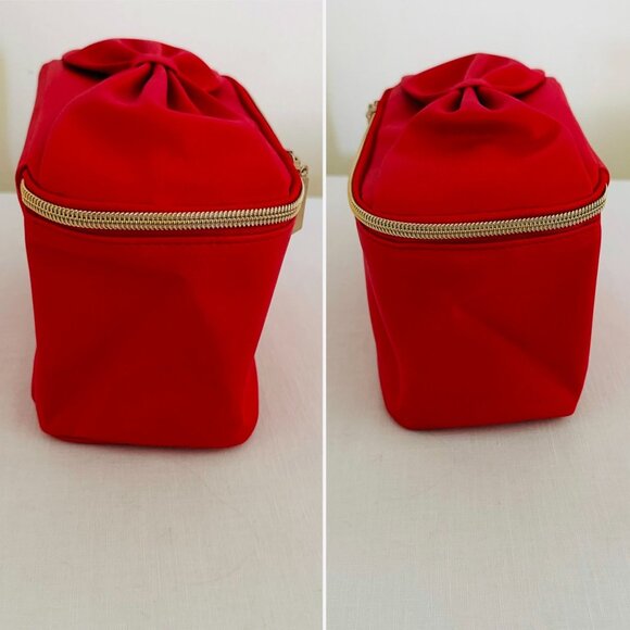 Take a Bow Red Bow Cosmetic Travel Bag Inner Pocket Ipsy Makeup 8.5inx5inx4.5in - Picture 4 of 11